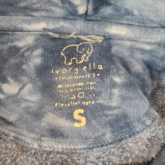 Ivory Ella Tie Dye Hoodie Oversized Small Blue - Picture 3 of 4